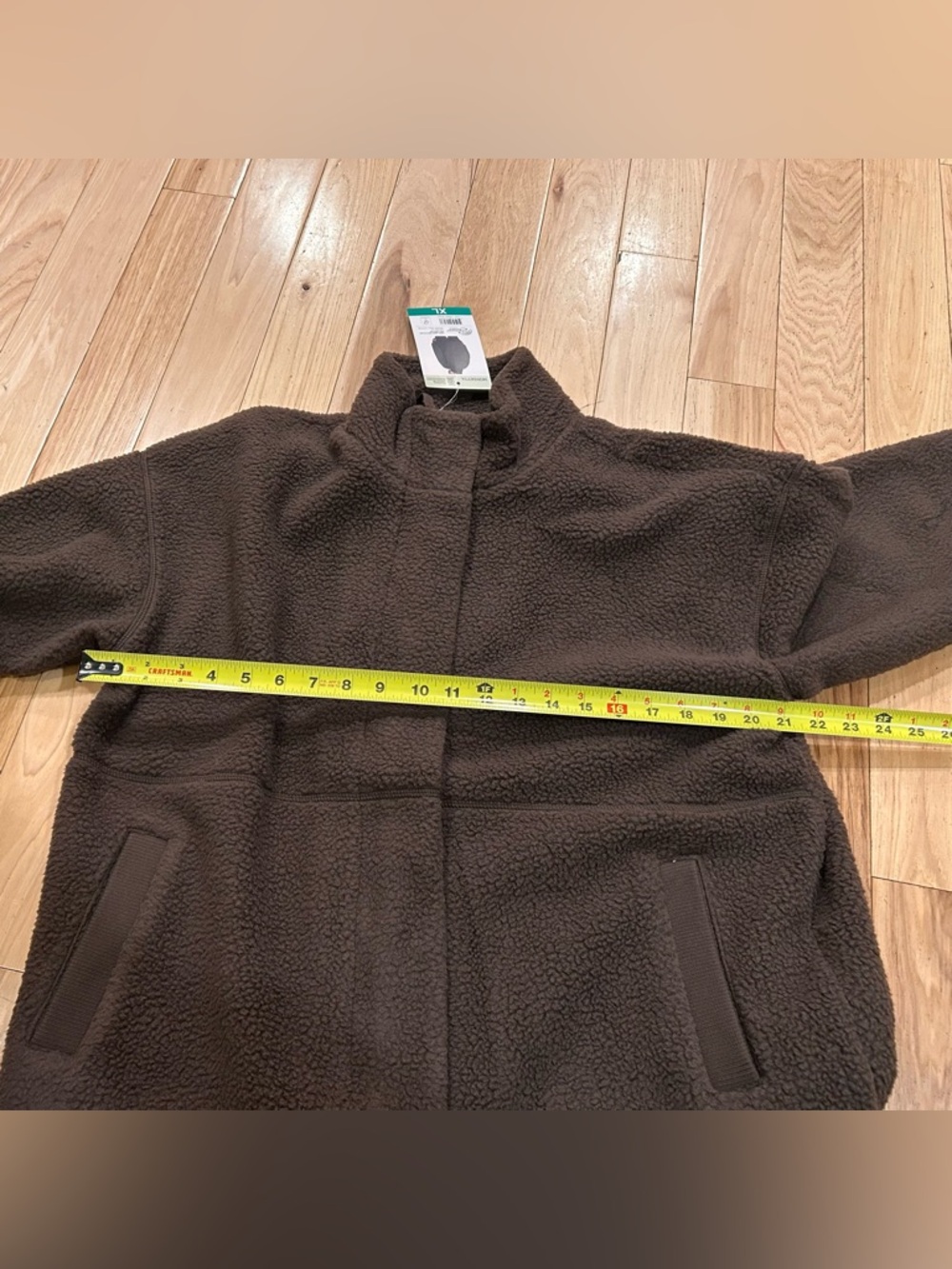 NWT Mondetta Sherpa Full Zip Fleece Jacket Dark Chocolate Brown - Womens Size XL - Picture 4 of 6